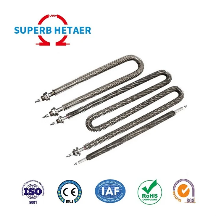 U W Shape Electric Stainless Steel Air Tubular Fin Heater Element With Radiator